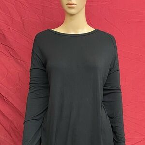 Halogen Black Raw Uneven Hem Top Size 4X